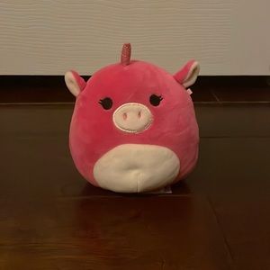 6in long 5in wide hot pink unicorn pig squishallow